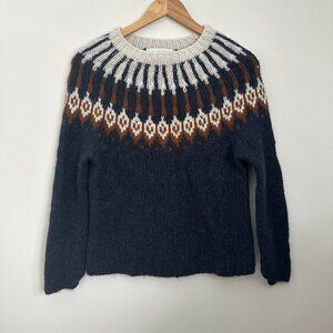 A.L.C. Alpaca Wool Angora Blend Lottie Fair Isle Sweater Sz S